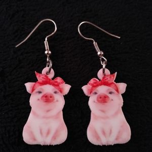New - Earrings - Pig